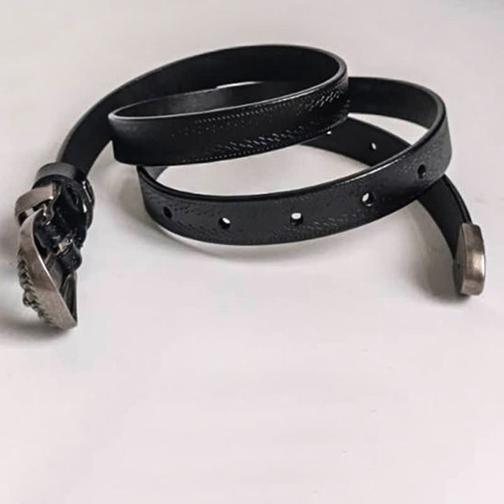 Women's Casual Decorative Carved Buckle Leather Belt - image 4