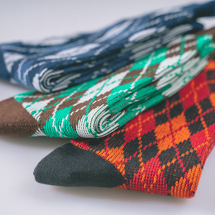 Novelty Plaid Patterned Cozy Cotton Crew Socks - image 6