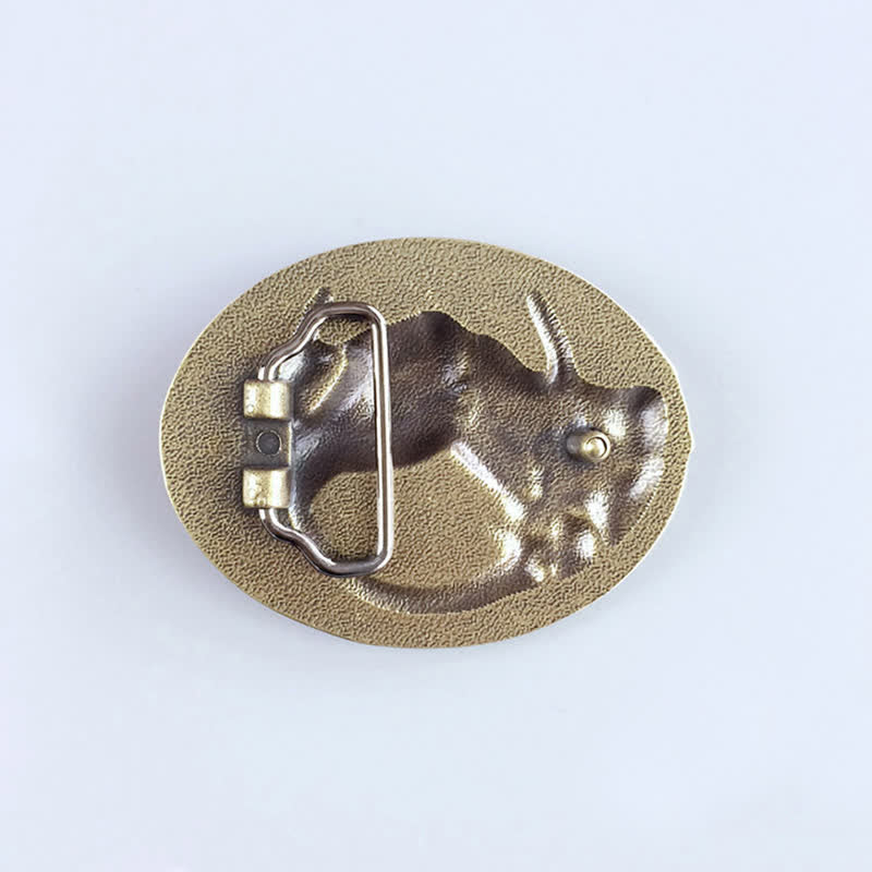Men's DIY Bronze Horse Horseshoe Buckle Leather Belt - image 1