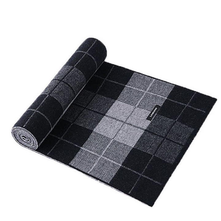 Men's Winter Warm Checked Knitted Classic Plaid Wool Scarf - image 1