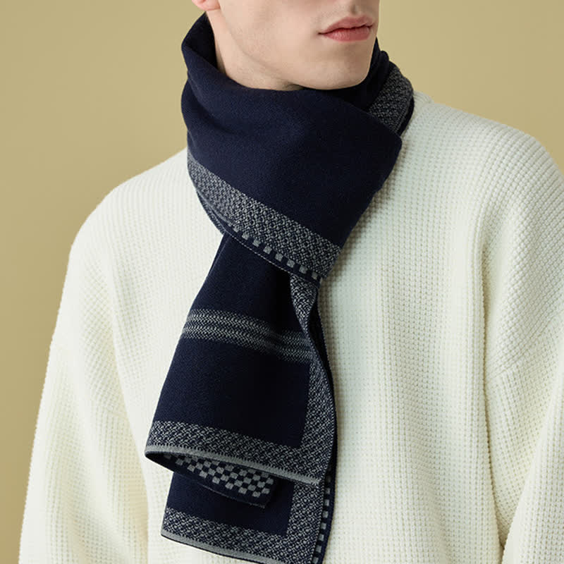 Men's Stylish Racing Line Striped Wool Scarf - image 0