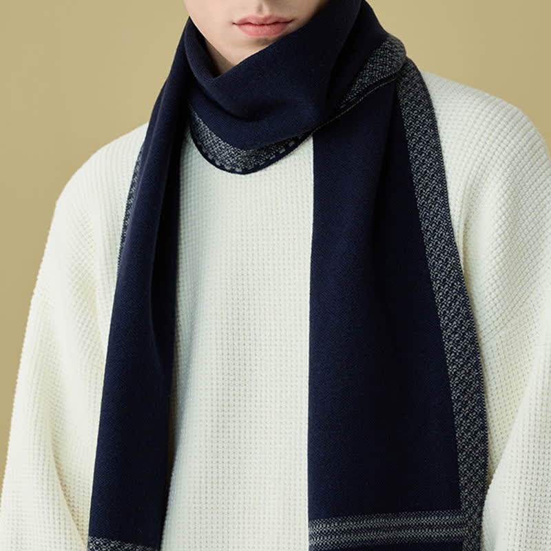 Men's Stylish Racing Line Striped Wool Scarf - image 3