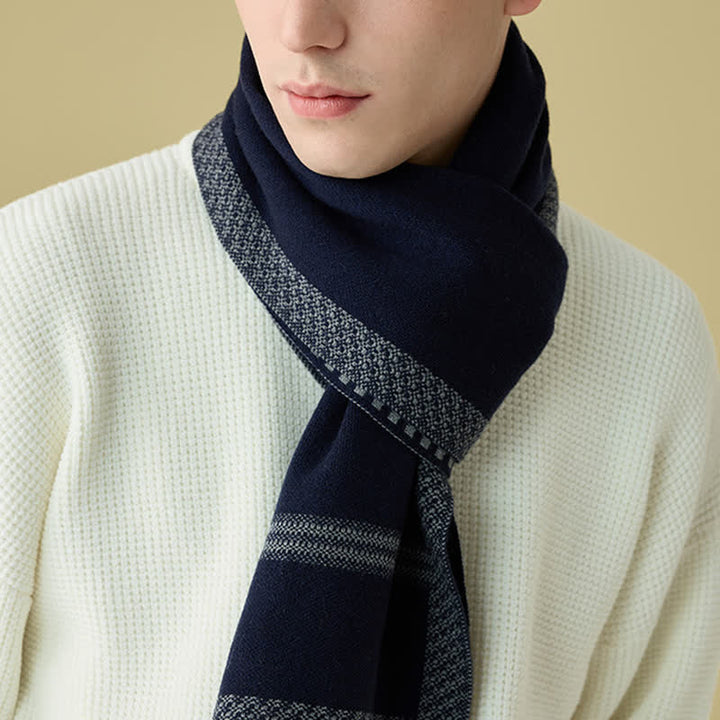 Men's Stylish Racing Line Striped Wool Scarf - image 2
