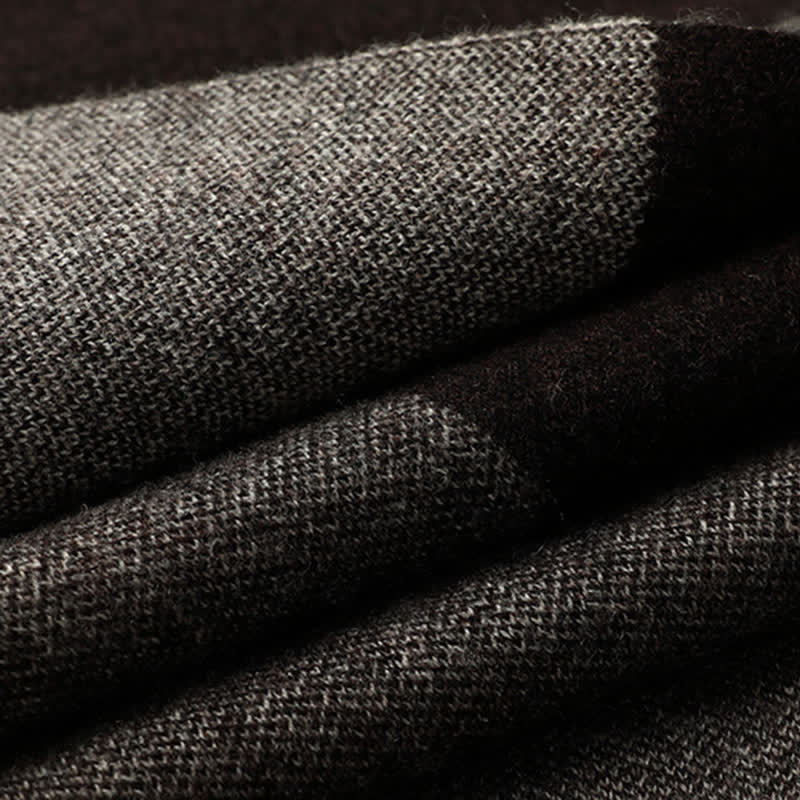 Men's Plaid Checked Contrast Color Block Wool Scarf - image 5