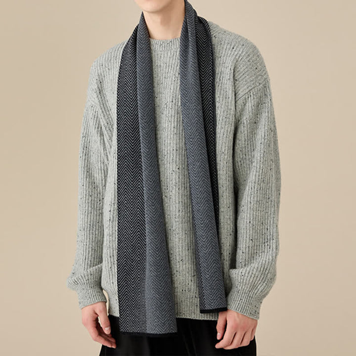 Men's Luxurious Herringbone Cozy Soft Wool Scarf - image 8