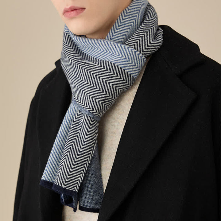 Men's Luxurious Herringbone Cozy Soft Wool Scarf - image 4