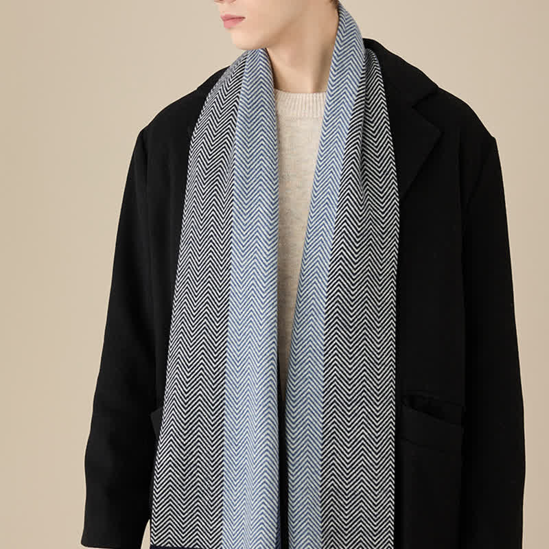 Men's Luxurious Herringbone Cozy Soft Wool Scarf - image 5