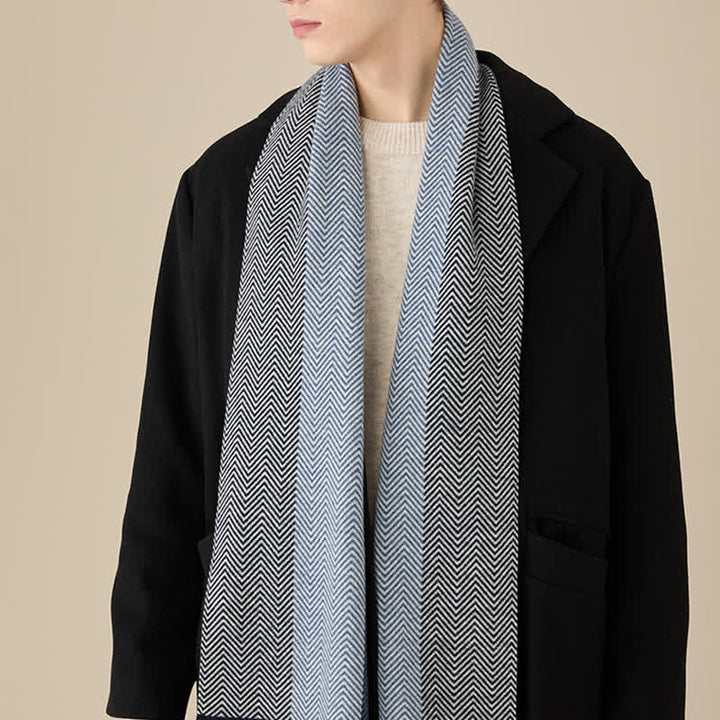 Men's Luxurious Herringbone Cozy Soft Wool Scarf - image 5