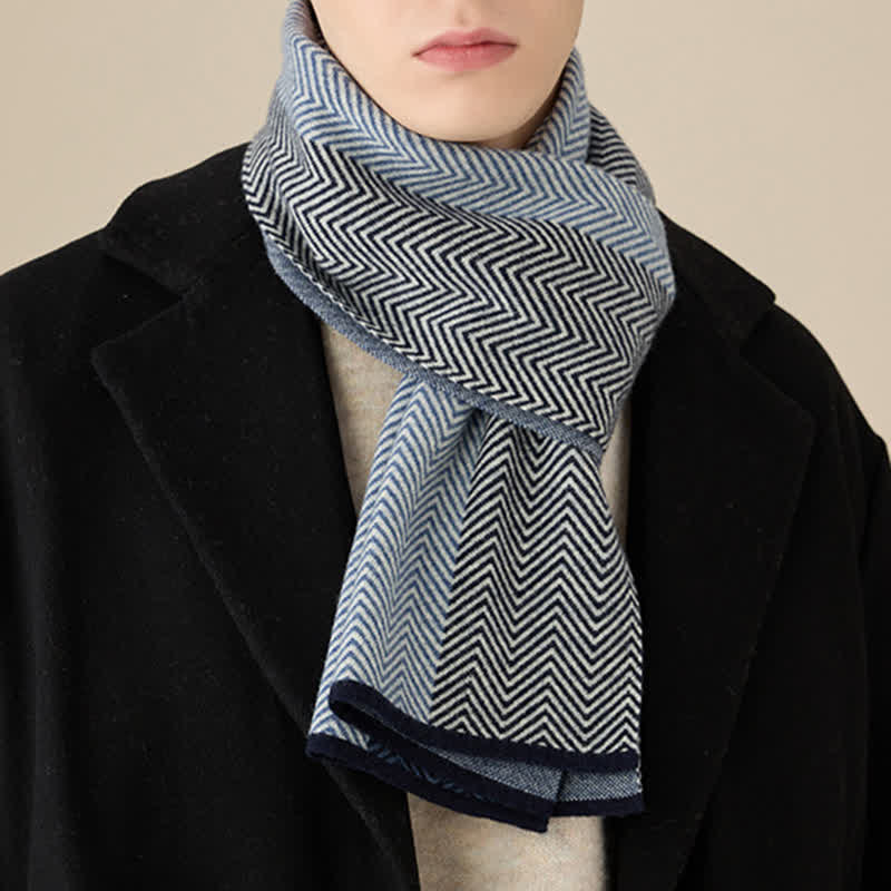 Men's Luxurious Herringbone Cozy Soft Wool Scarf - image 3