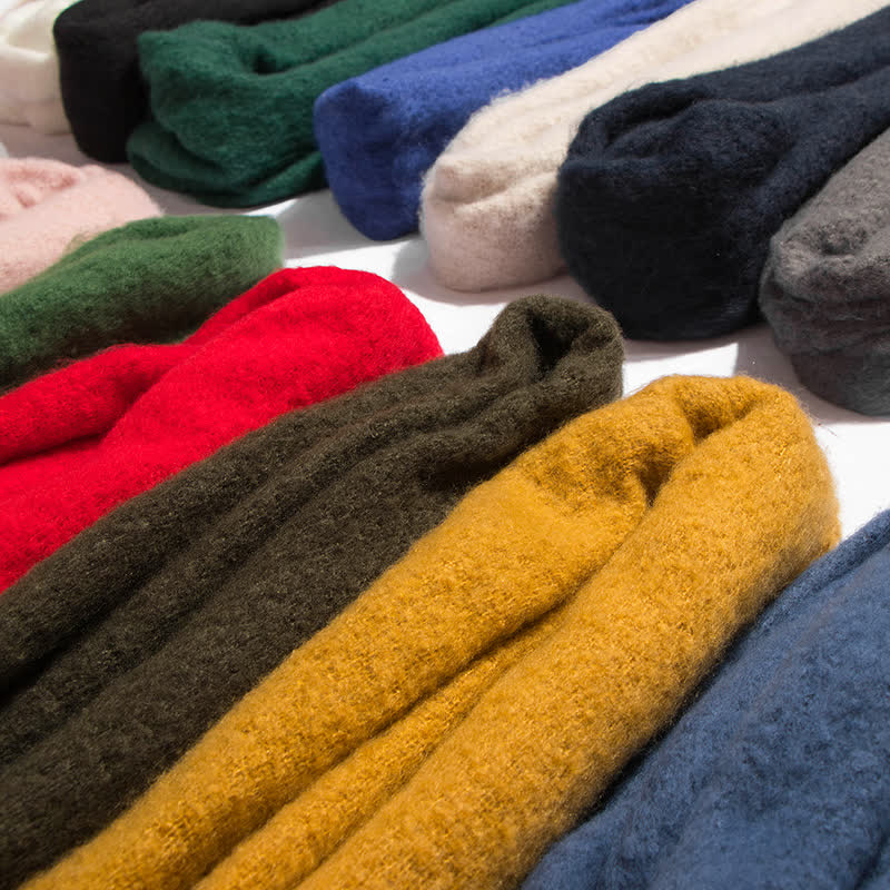Unisex Warm Pure Color Thickened Tassels Roving Scarf - image 4