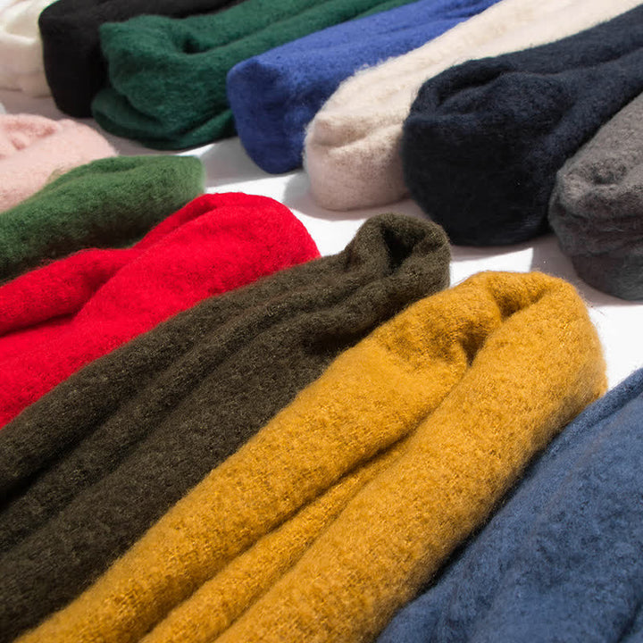Unisex Warm Pure Color Thickened Tassels Roving Scarf - image 4