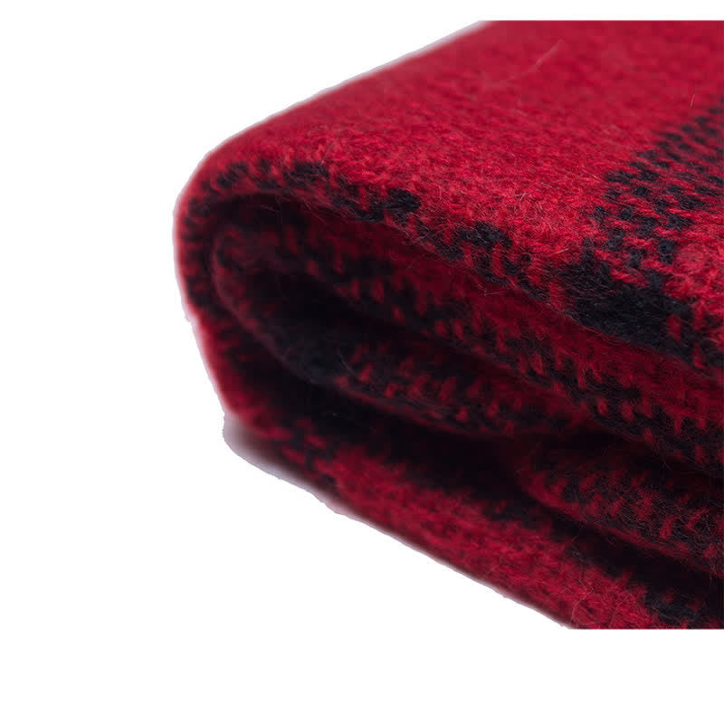 Unisex Transitional Checked Plaid Check Fringe Scarf - image 5