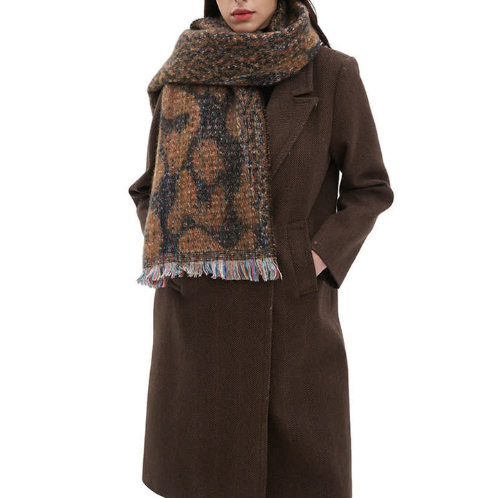 Unisex Pretty Leopard Print Short Fringe Scarf - image 3