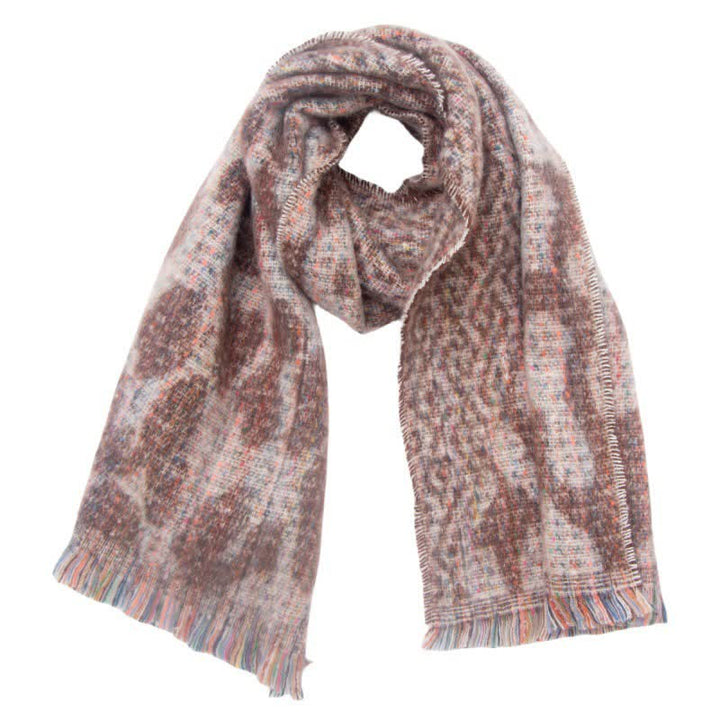 Unisex Pretty Leopard Print Short Fringe Scarf - RosyBrown - image 14