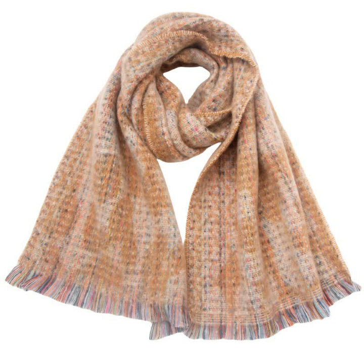 Unisex Pretty Leopard Print Short Fringe Scarf - SandyBrown - image 18