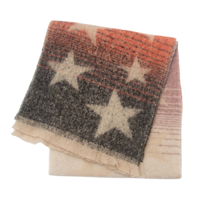 Unisex Thick Fashion Five Pointed Star Roving Scarf - image 17