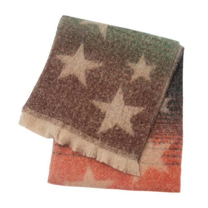 Unisex Thick Fashion Five Pointed Star Roving Scarf - image 4