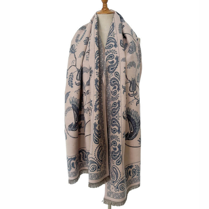 Unisex Elegance Paisley Flying Birds Pattern Scarf - image 6