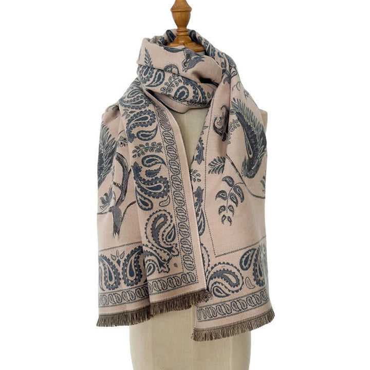 Unisex Elegance Paisley Flying Birds Pattern Scarf - image 7