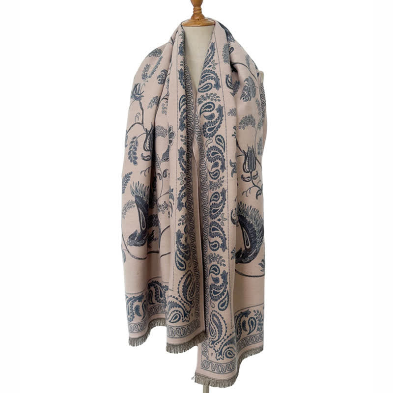 Unisex Elegance Paisley Flying Birds Pattern Scarf - image 6
