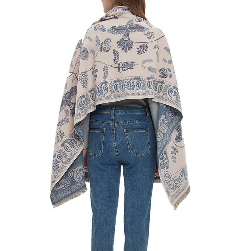 Unisex Elegance Paisley Flying Birds Pattern Scarf - image 3