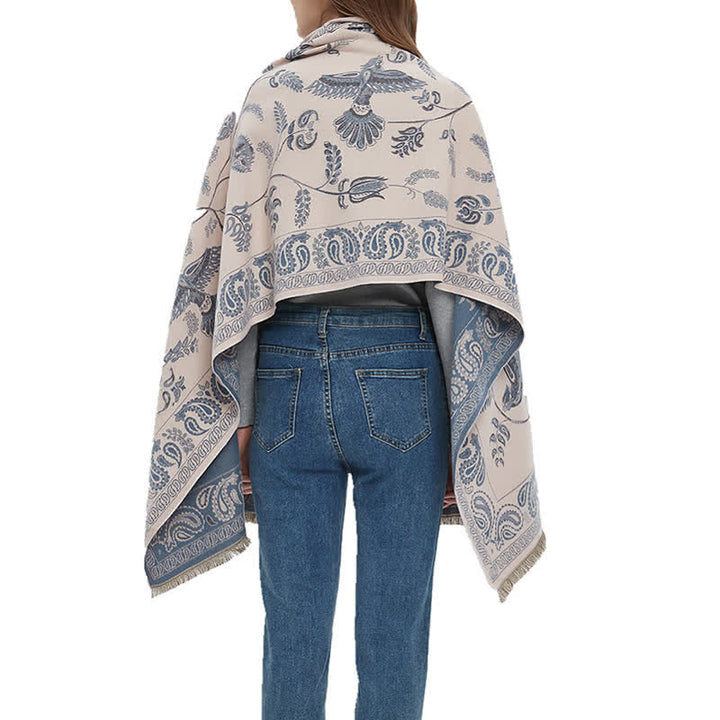 Unisex Elegance Paisley Flying Birds Pattern Scarf - image 3