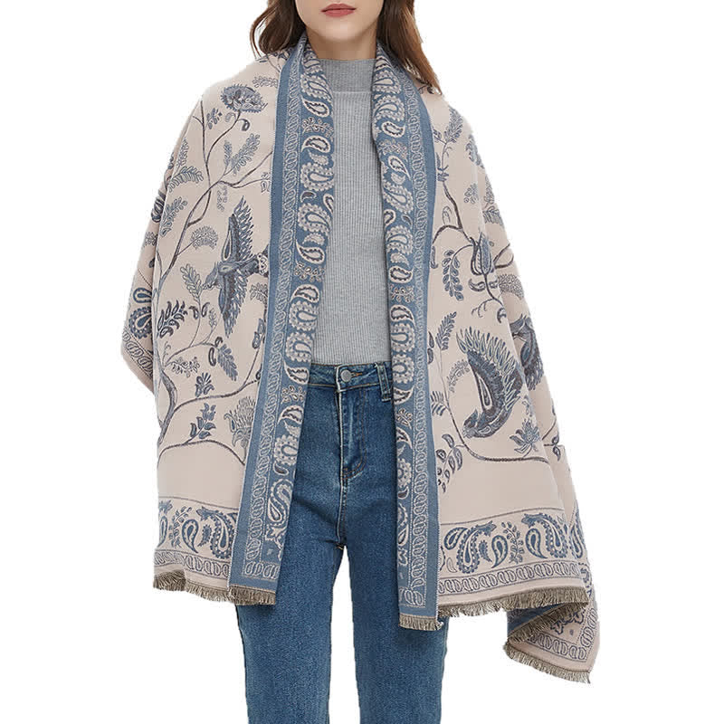 Unisex Elegance Paisley Flying Birds Pattern Scarf - image 4