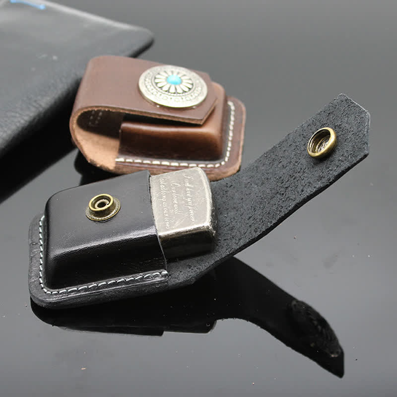 Indian Turquoise Lighter Holder Leather Belt Bag - image 3