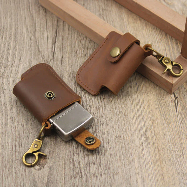 Vintage Waist Hanging Lighter Holder Leather Belt Bag - image 0