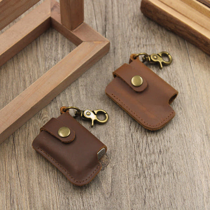 Vintage Waist Hanging Lighter Holder Leather Belt Bag - image 4