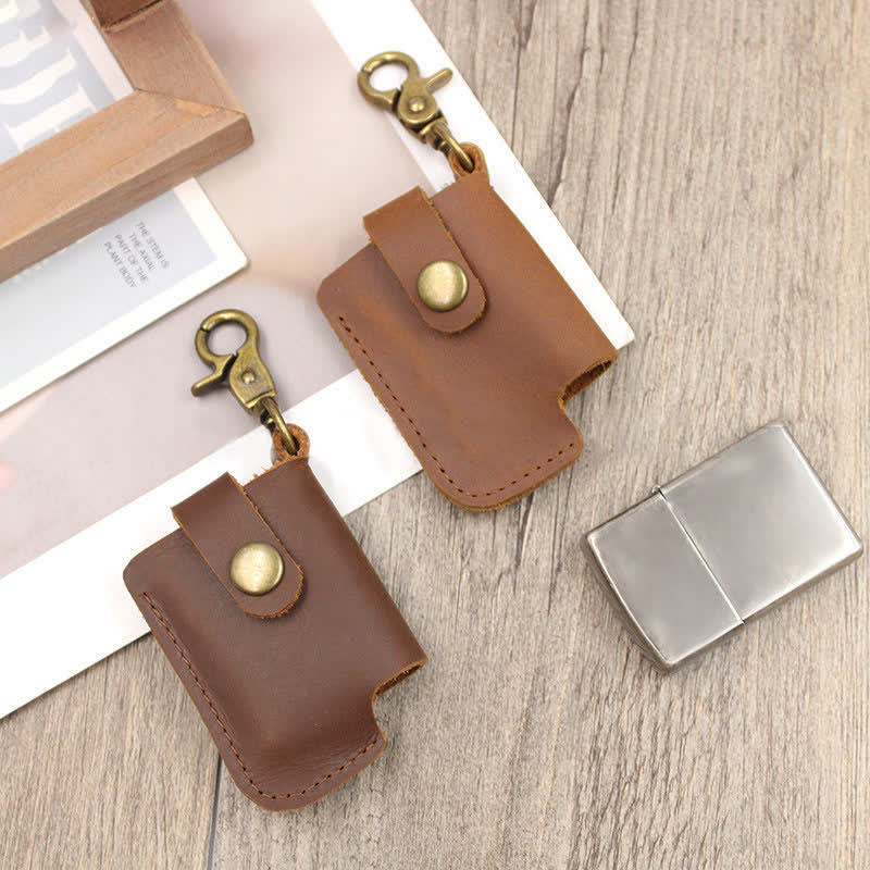 Vintage Waist Hanging Lighter Holder Leather Belt Bag - image 3
