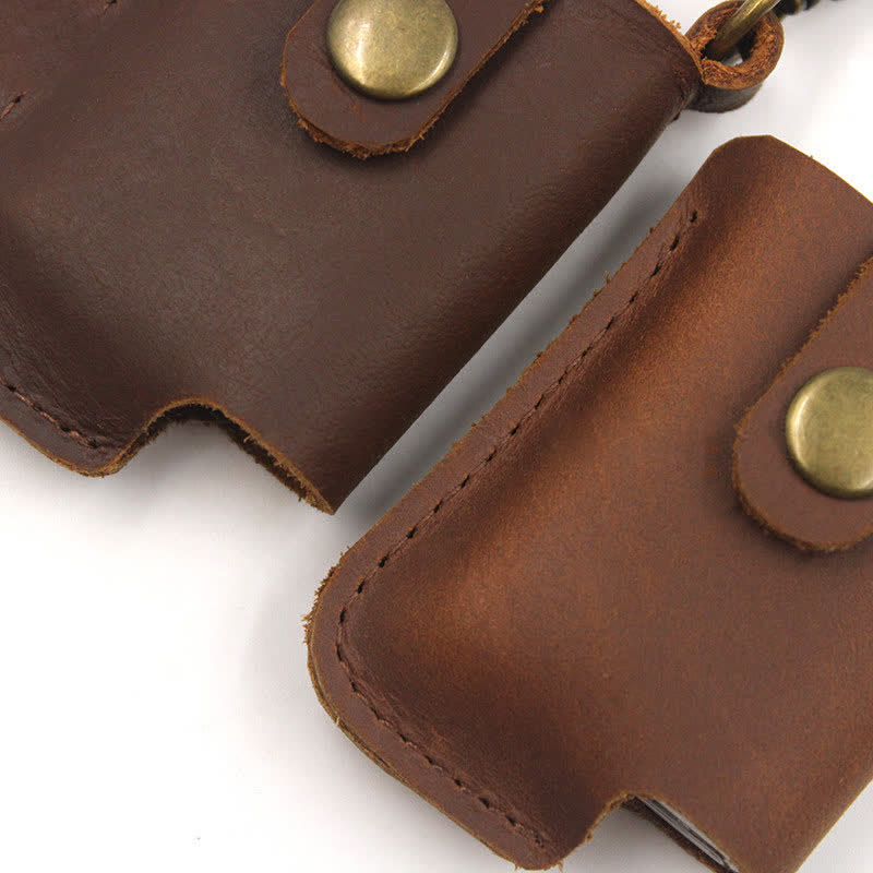 Vintage Waist Hanging Lighter Holder Leather Belt Bag - image 5
