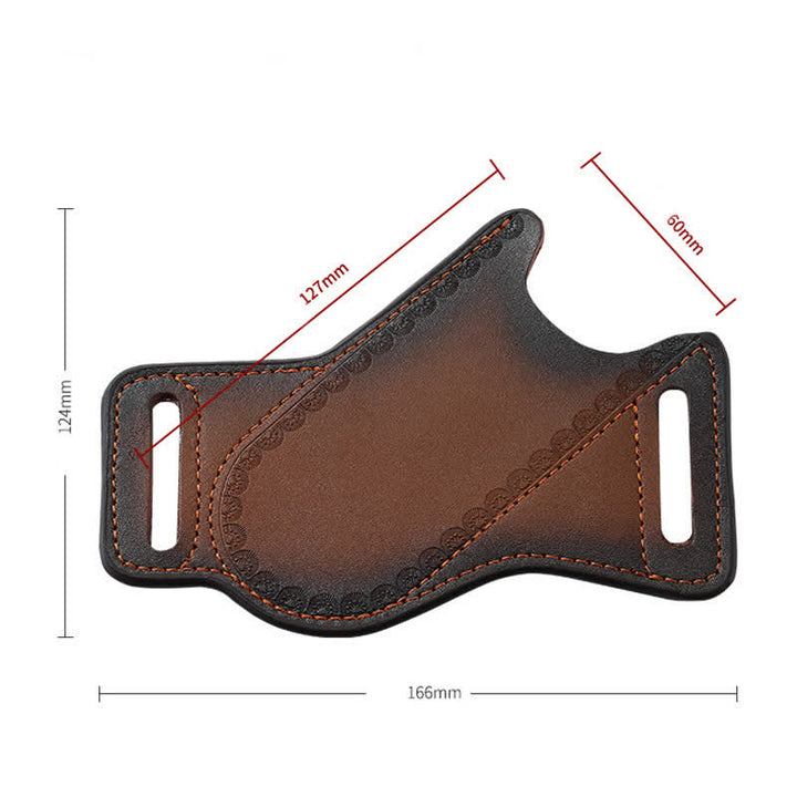 Brown Tool Carrier Folding Knife Sheath Leather Belt Bag - image 5
