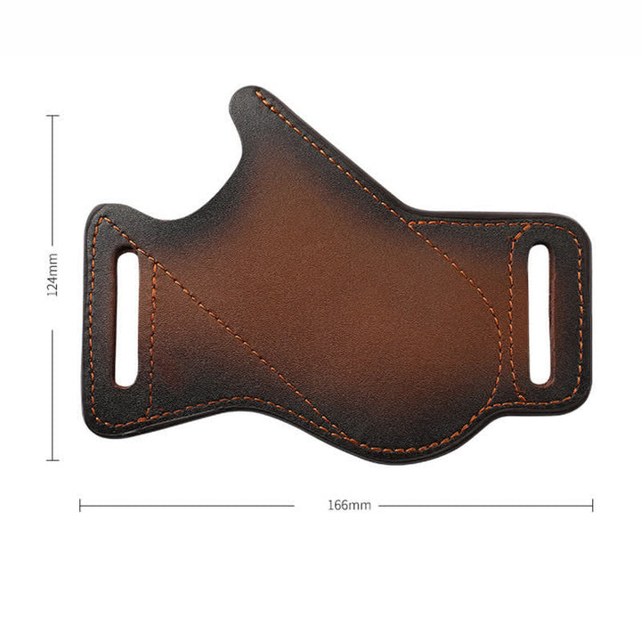 Brown Tool Carrier Folding Knife Sheath Leather Belt Bag - image 6