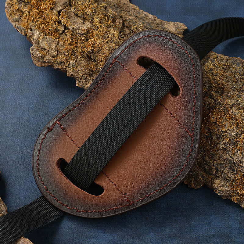 Embossed Weave Pattern Folding Knife Sheath Leather Belt Bag - image 1