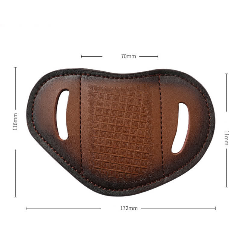 Embossed Weave Pattern Folding Knife Sheath Leather Belt Bag - image 7