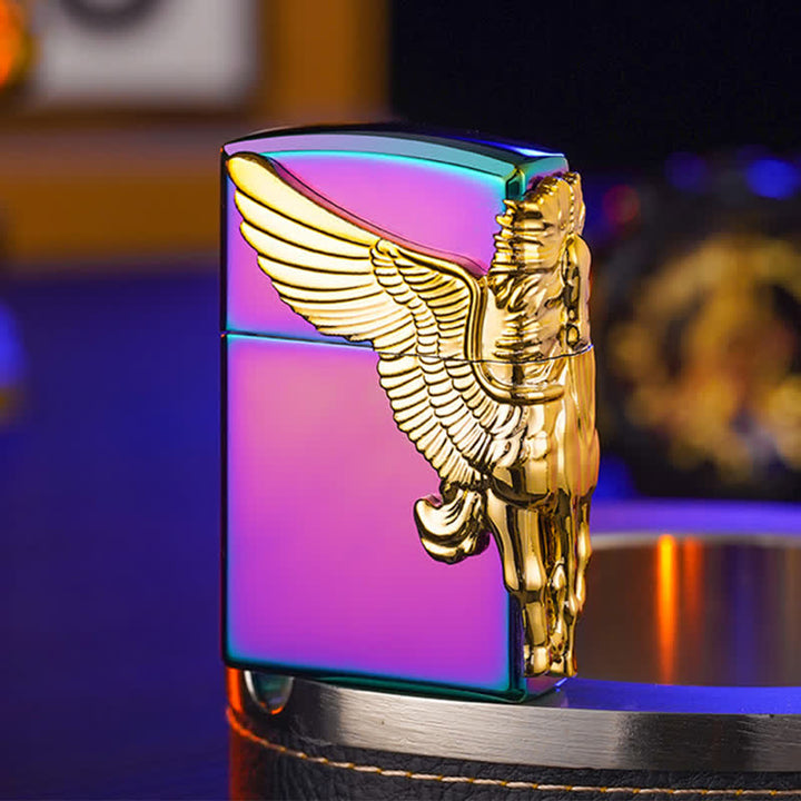 Three Sides 3D Relief Pegasus Refillable Butane Lighter - Colorful - image 2