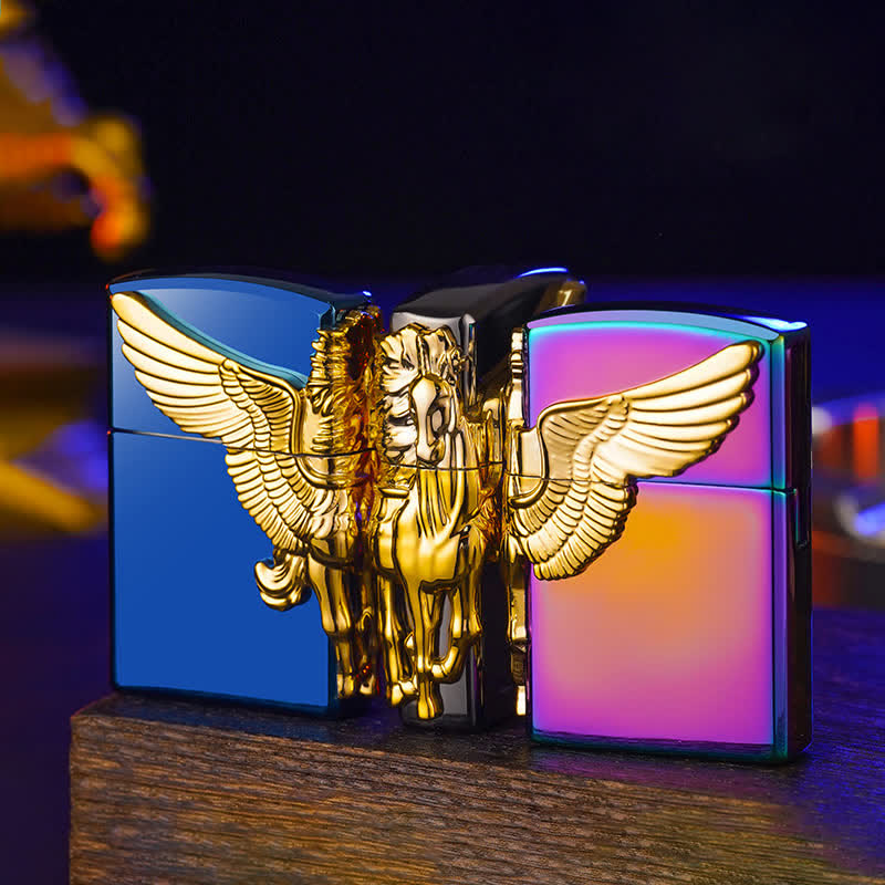 Three Sides 3D Relief Pegasus Refillable Butane Lighter - image 0
