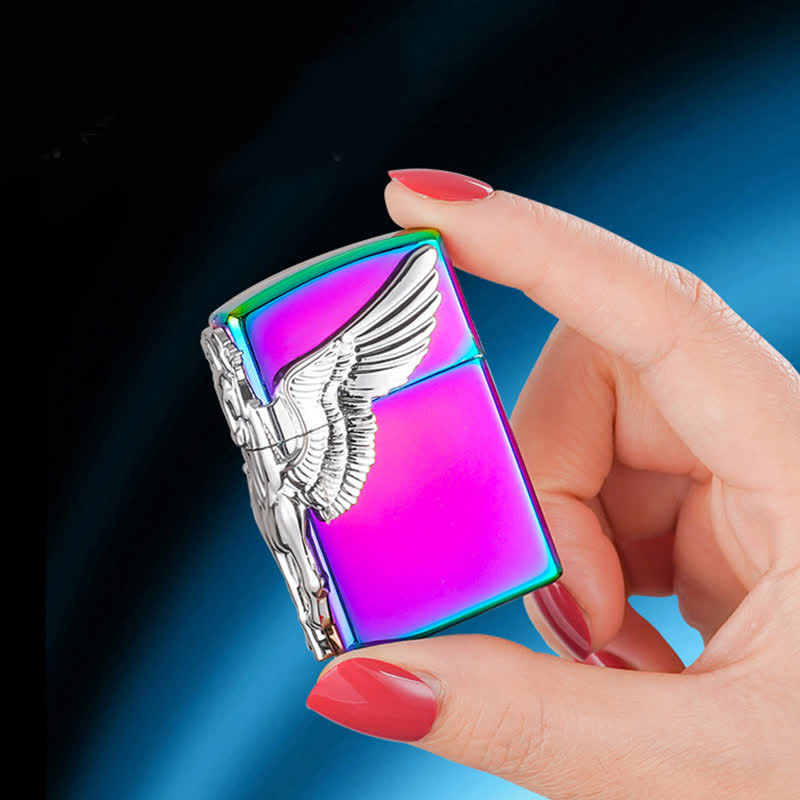 Three Sides 3D Relief Pegasus Refillable Butane Lighter - image 1