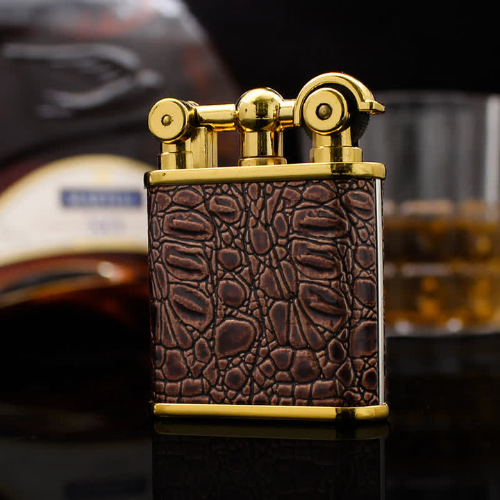 Adjustable Open Flame Faux Leather Refillable Butane Lighter - image 9