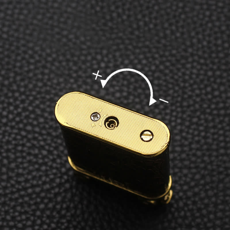 Adjustable Open Flame Faux Leather Refillable Butane Lighter