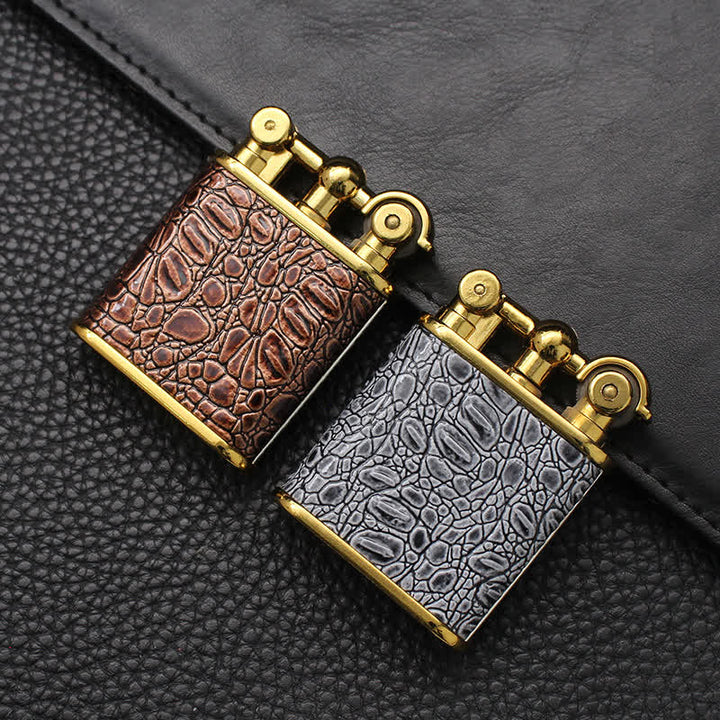 Adjustable Open Flame Faux Leather Refillable Butane Lighter - image 0