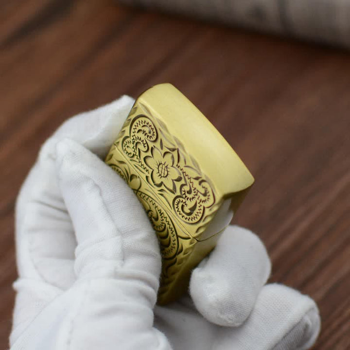Elegant Flower Relief Design Refillable Butane Lighter - image 8