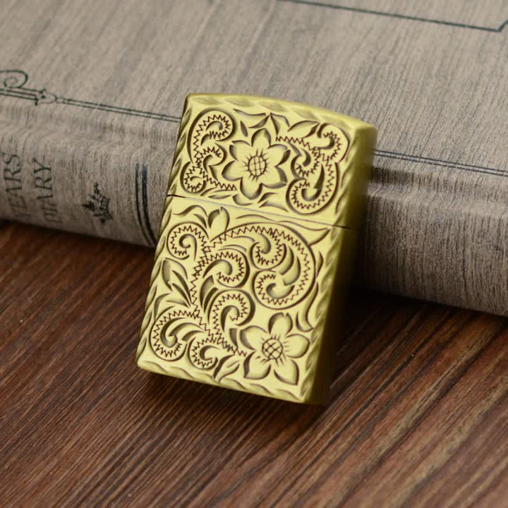 Elegant Flower Relief Design Refillable Butane Lighter - image 2