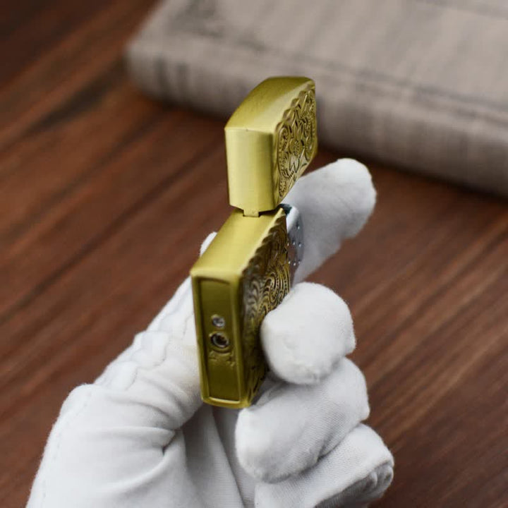 Elegant Flower Relief Design Refillable Butane Lighter - image 9