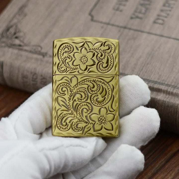 Elegant Flower Relief Design Refillable Butane Lighter - image 4
