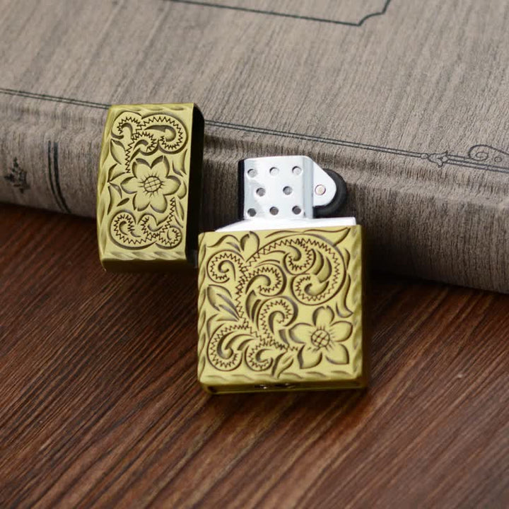Elegant Flower Relief Design Refillable Butane Lighter - image 3