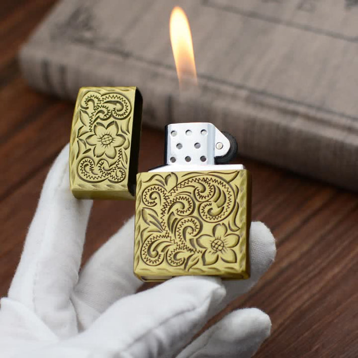 Elegant Flower Relief Design Refillable Butane Lighter - image 5