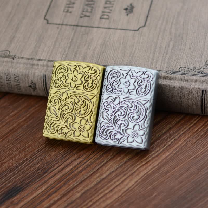Elegant Flower Relief Design Refillable Butane Lighter - image 1