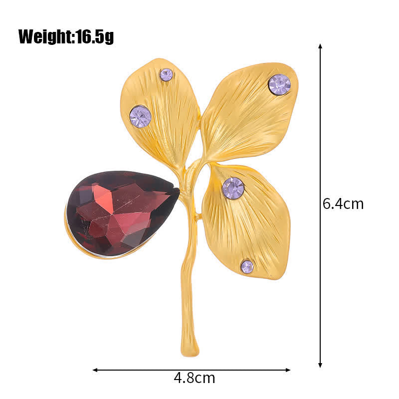 Women's Autumn Gold Maple Leaf Crystal Brooch - image 5